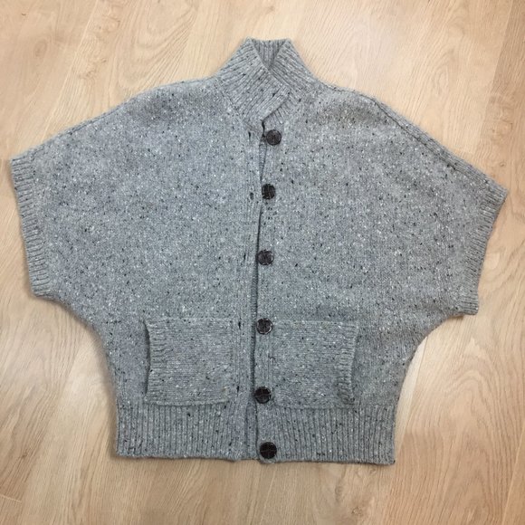 Irish Wool Aran Fisherman Cable Knit Keltic Cardigan Sweater sz M Grey - Picture 16 of 16